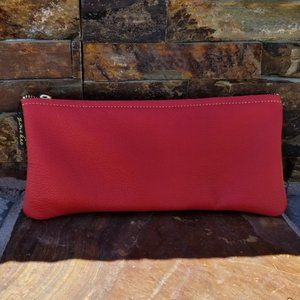 NEW! Zina Kao Leather Pencil Case in Red